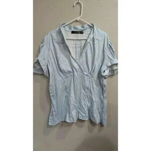 Women's short sleeve winter wonderland shirt Laura Byrnes California size 4X